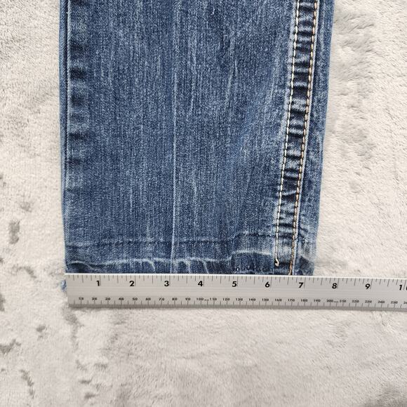 Maurices Jeans Womens 5/6 Blue Low Rise Bootcut Raw Released Hem Stretch Denim - Picture 15 of 16